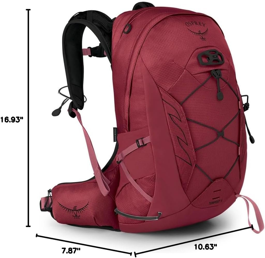 Osprey Tempest 9L Women's Hiking Backpack with Hipbelt, Kakio Pink, WXS/S 8 Osprey Tempest 9L Women's Hiking Backpack with Hipbelt, Kakio Pink, WXS/S - Image 8