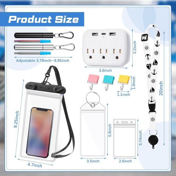 17 Pcs Carnival Cruise Essentials with Power Strip Luggage Tags Magnetic Hook La... - Image 3