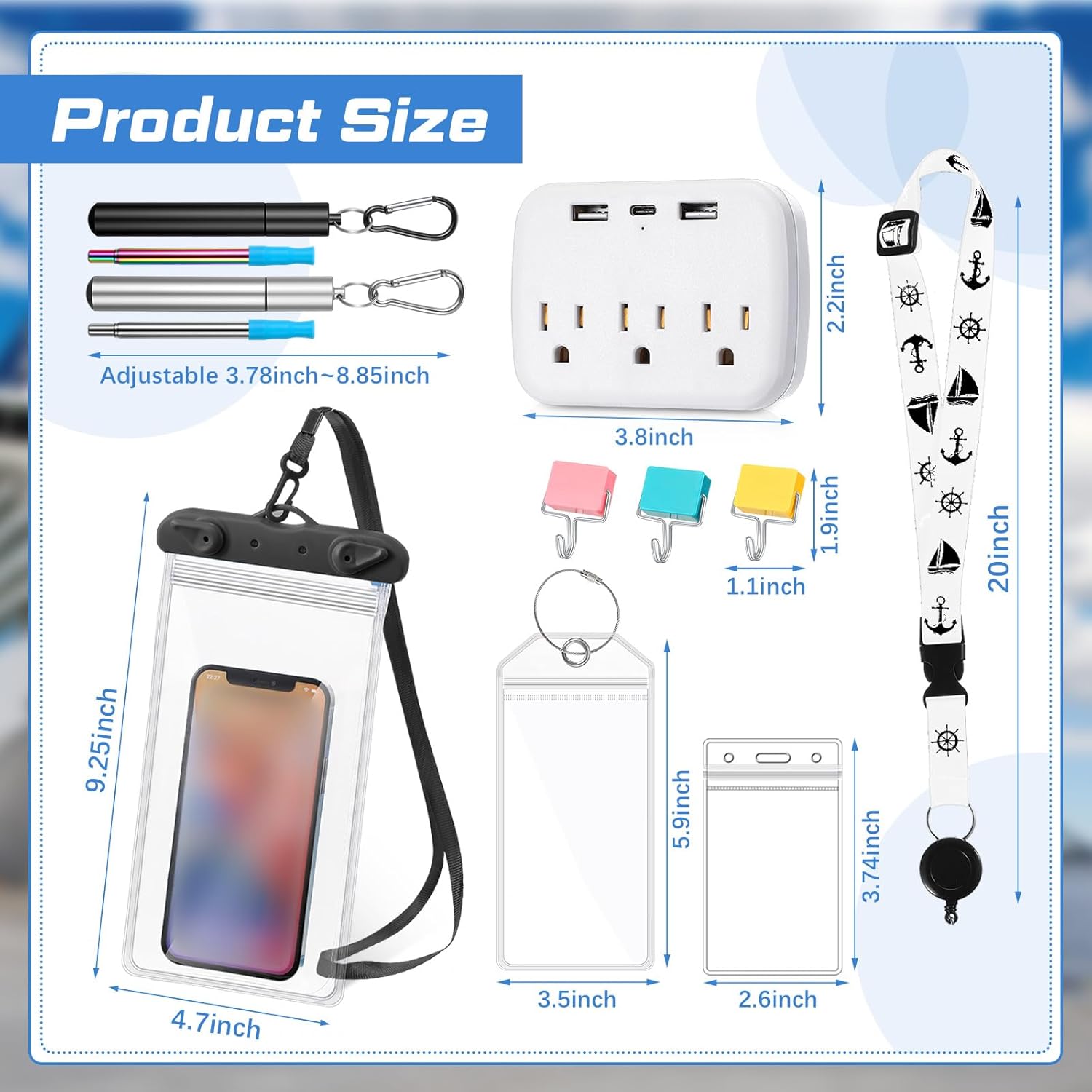 17 Pcs Carnival Cruise Essentials with Power Strip Luggage Tags Magnetic Hook La... 3 17 Pcs Carnival Cruise Essentials with Power Strip Luggage Tags Magnetic Hook La... - Image 3
