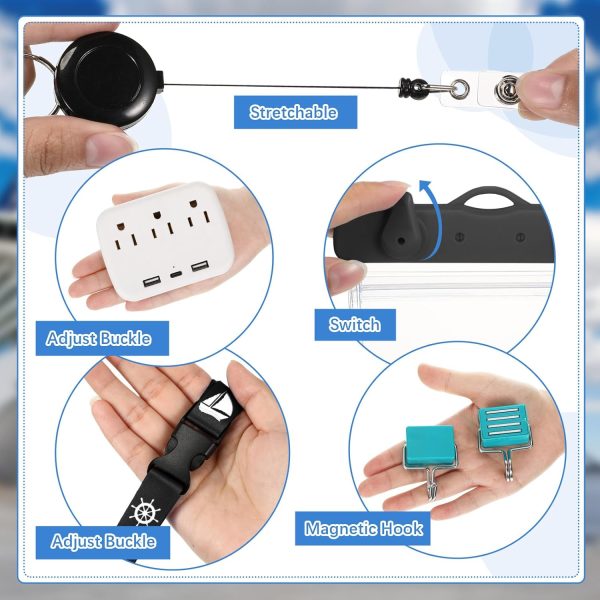 17 Pcs Carnival Cruise Essentials with Power Strip Luggage Tags Magnetic Hook La... - Image 4