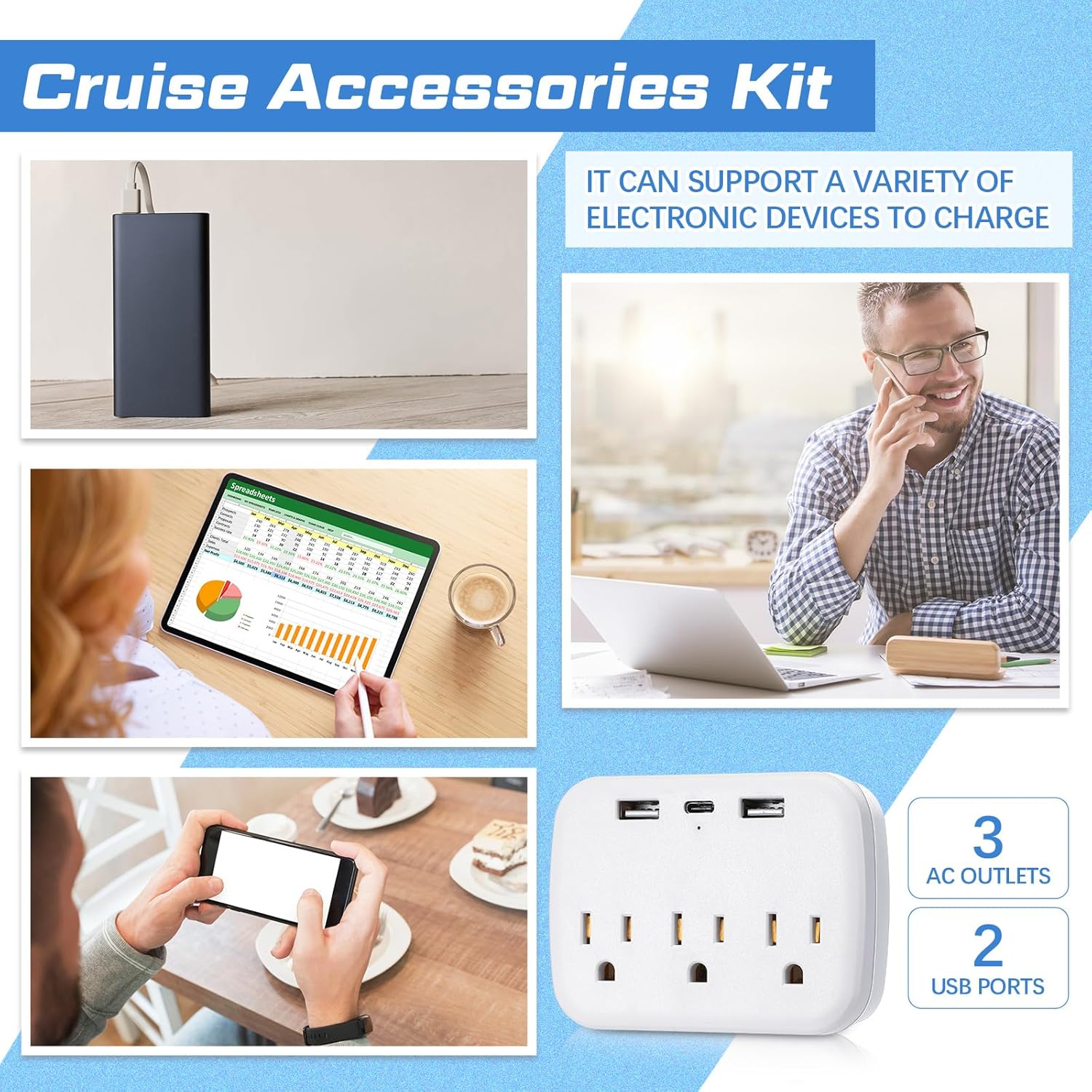 17 Pcs Carnival Cruise Essentials with Power Strip Luggage Tags Magnetic Hook La... 5 17 Pcs Carnival Cruise Essentials with Power Strip Luggage Tags Magnetic Hook La... - Image 5