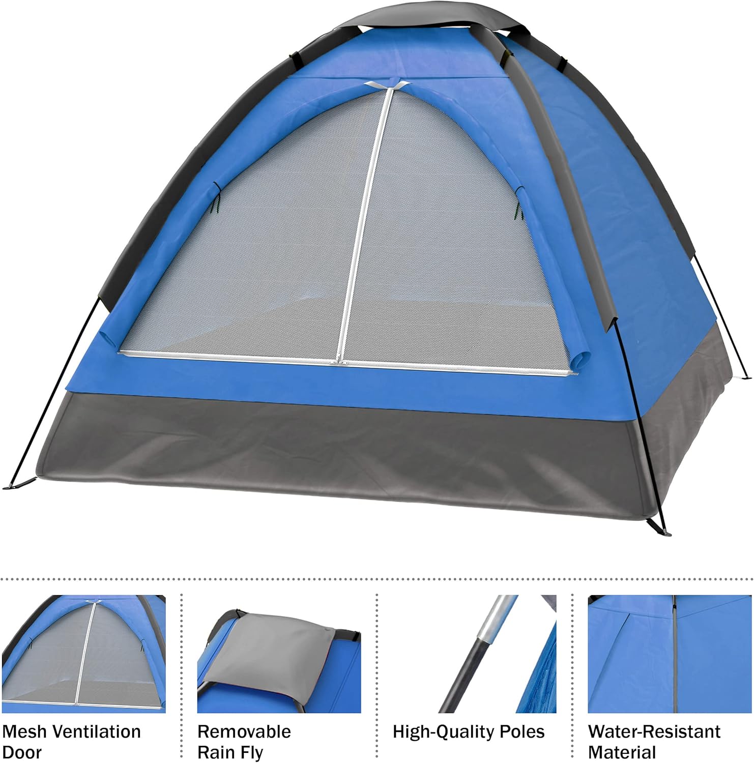 2-Person Dome Tent – Easy Set Up Shelter with Rain Fly and Carrying Bag for Camp... 3 2-Person Dome Tent – Easy Set Up Shelter with Rain Fly and Carrying Bag for Camp... - Image 3