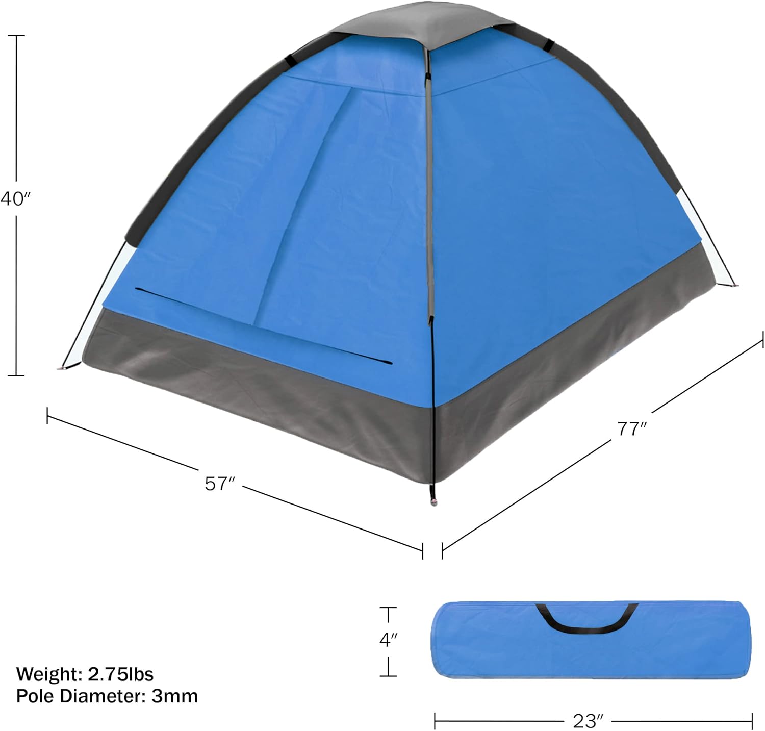 2-Person Dome Tent – Easy Set Up Shelter with Rain Fly and Carrying Bag for Camp... 9 2-Person Dome Tent – Easy Set Up Shelter with Rain Fly and Carrying Bag for Camp... - Image 9