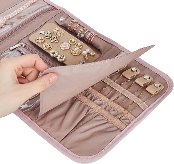 BELALIFE Travel Jewelry Case Organizer, Medium Foldable Storage Roll for Earring... - Image 7