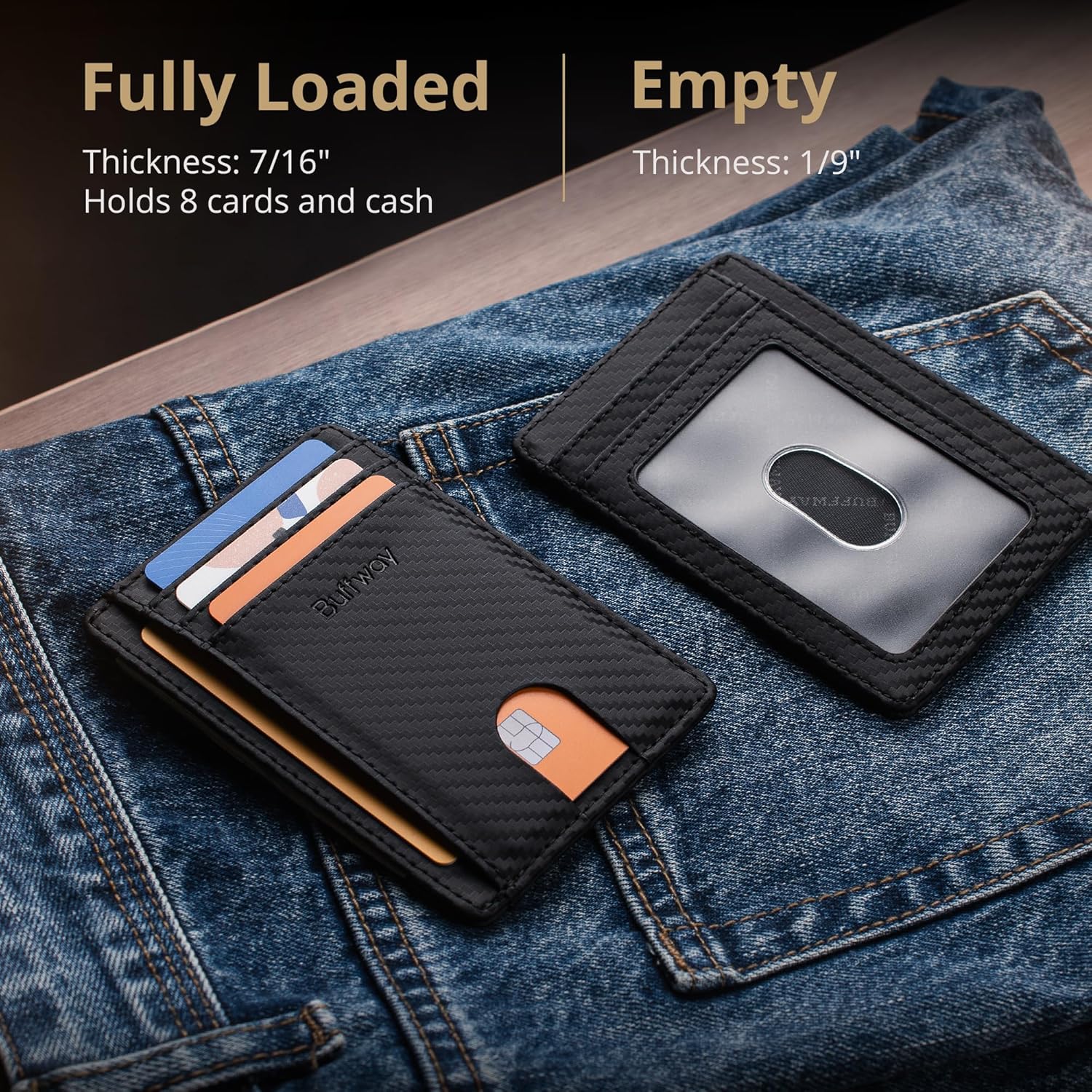 Buffway Slim Minimalist Front Pocket RFID Blocking Leather Wallets for Men and W... 7 Buffway Slim Minimalist Front Pocket RFID Blocking Leather Wallets for Men and W... - Image 7