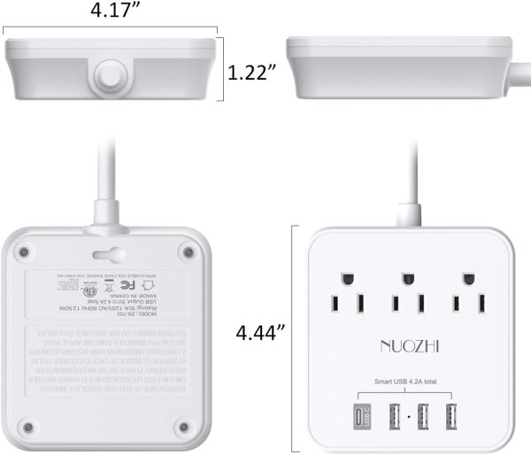Cruise Essentials, NUOZHI 6 Ft Power Strip with 3 Outlets and 4 USB Ports(1 USB ... - Image 8