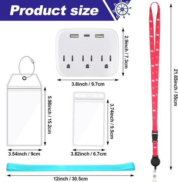 Oudain Carnival Cruise Ship Essentials Kit, 8 Waterproof Luggage Tag Holders, 4 ... - Image 3