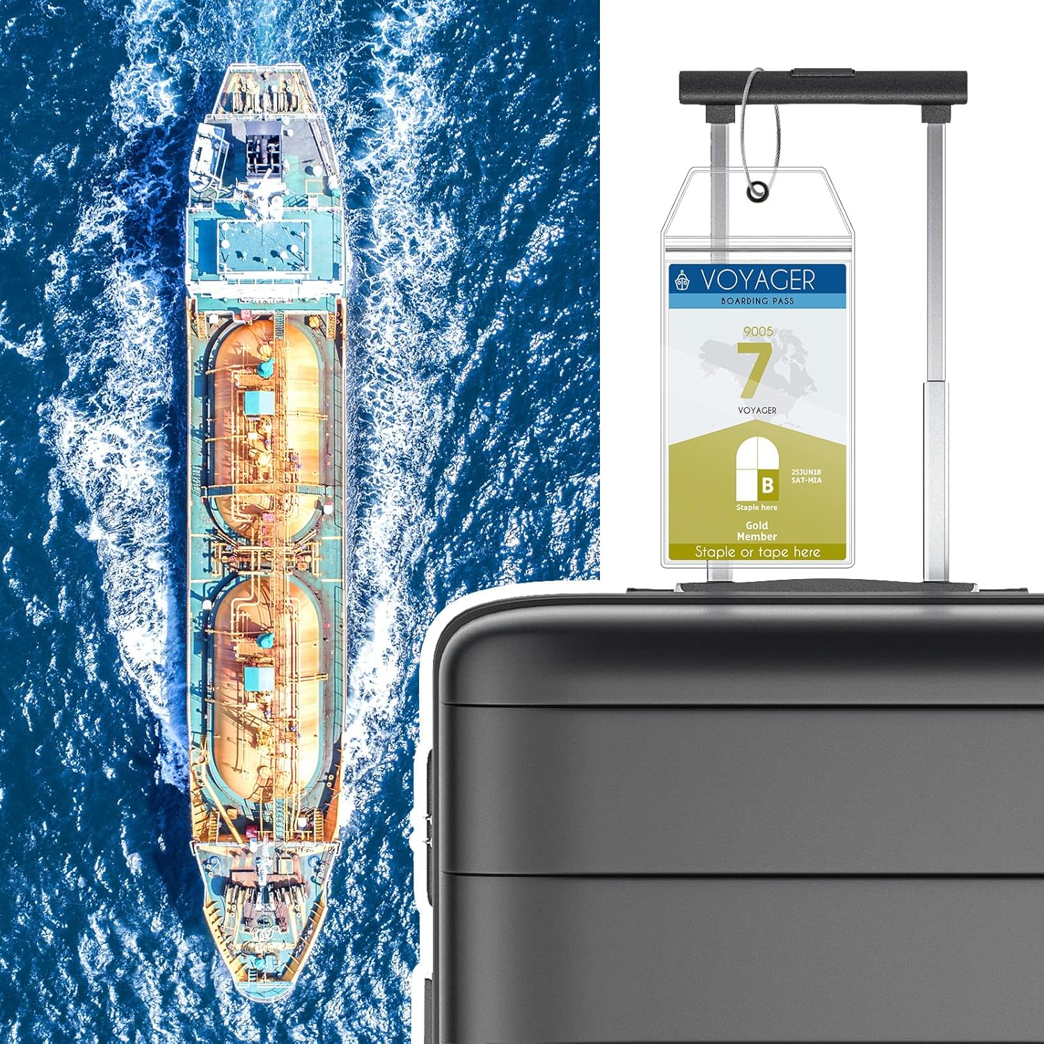 Oudain Carnival Cruise Ship Essentials Kit, 8 Waterproof Luggage Tag Holders, 4 ... 4 Oudain Carnival Cruise Ship Essentials Kit, 8 Waterproof Luggage Tag Holders, 4 ... - Image 4