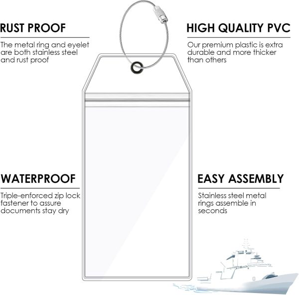 Oudain Carnival Cruise Ship Essentials Kit, 8 Waterproof Luggage Tag Holders, 4 ... - Image 7