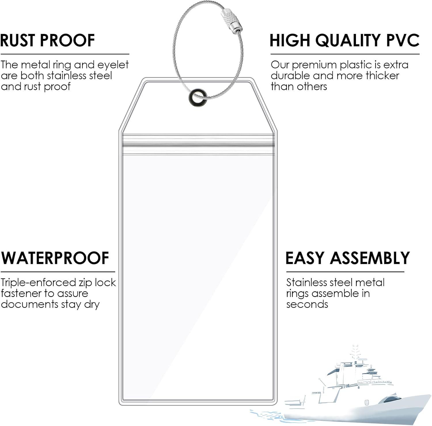Oudain Carnival Cruise Ship Essentials Kit, 8 Waterproof Luggage Tag Holders, 4 ... 7 Oudain Carnival Cruise Ship Essentials Kit, 8 Waterproof Luggage Tag Holders, 4 ... - Image 7