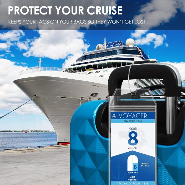 Oudain Carnival Cruise Ship Essentials Kit, 8 Waterproof Luggage Tag Holders, 4 ... - Image 8