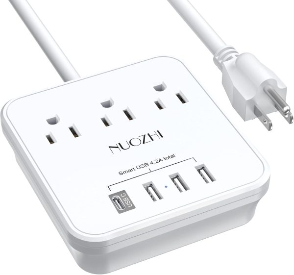 Cruise Essentials, NUOZHI 6 Ft Power Strip with 3 Outlets and 4 USB Ports(1 USB ... - Image 2