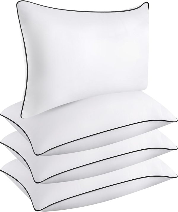Hotel Quality Cooling Queen Size Bed Pillows Set of 4 - Soft, Firm, and Supporti... - Image 2