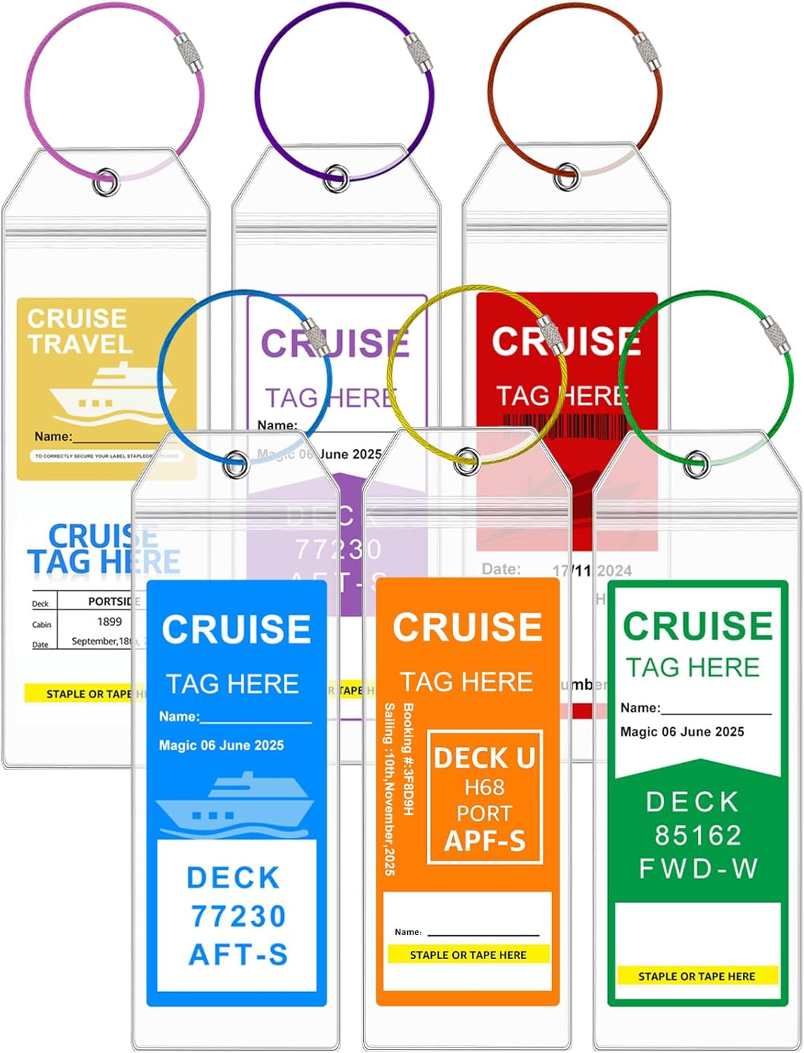 Mziart Cruise Luggage Tag Holder for Royal Caribbean & Celebrity, 6 Pack Waterpr... 2 Mziart Cruise Luggage Tag Holder for Royal Caribbean & Celebrity, 6 Pack Waterpr... - Image 2