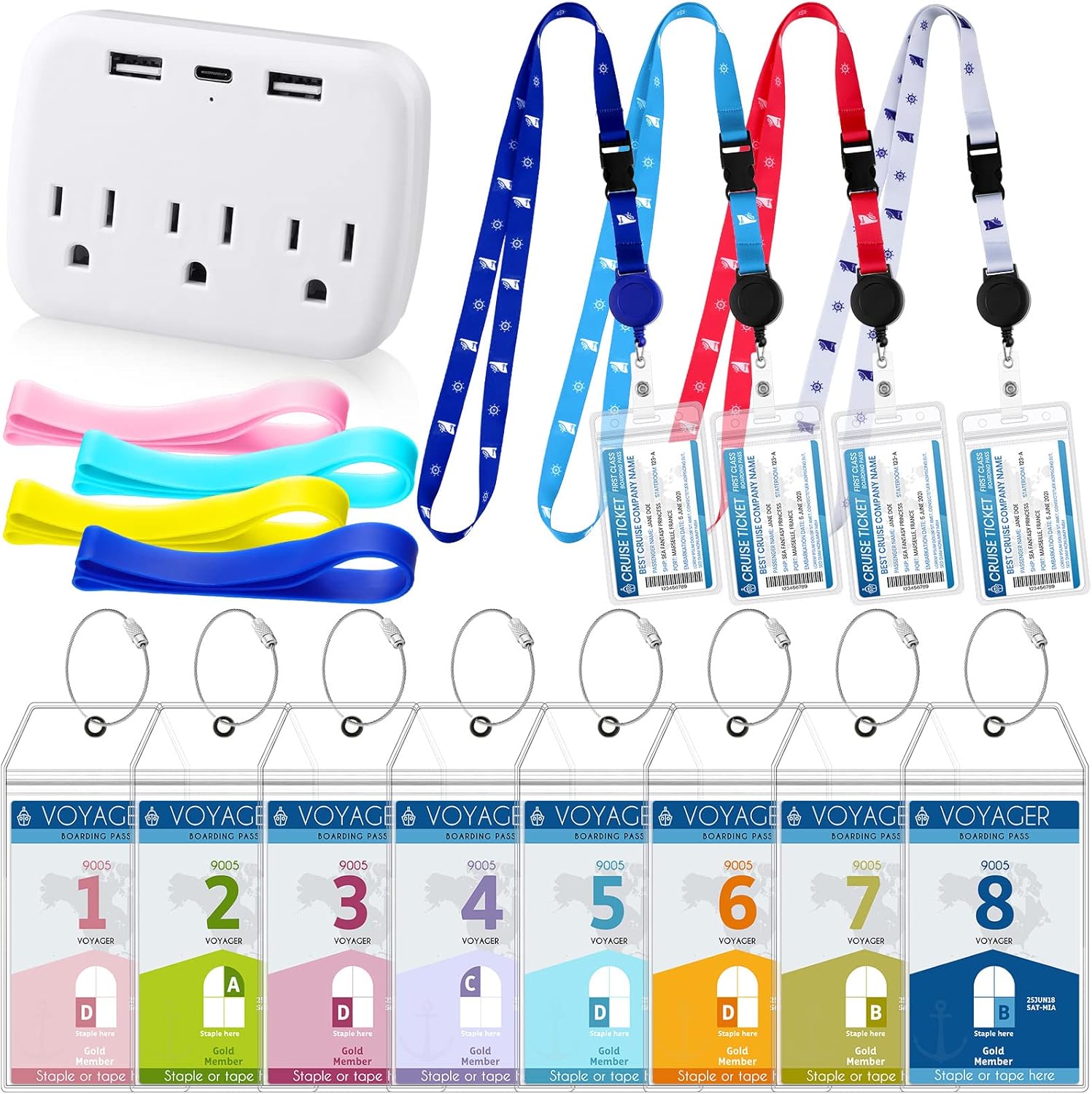 Oudain Carnival Cruise Ship Essentials Kit, 8 Waterproof Luggage Tag Holders, 4 ... 2 Oudain Carnival Cruise Ship Essentials Kit, 8 Waterproof Luggage Tag Holders, 4 ... - Image 2