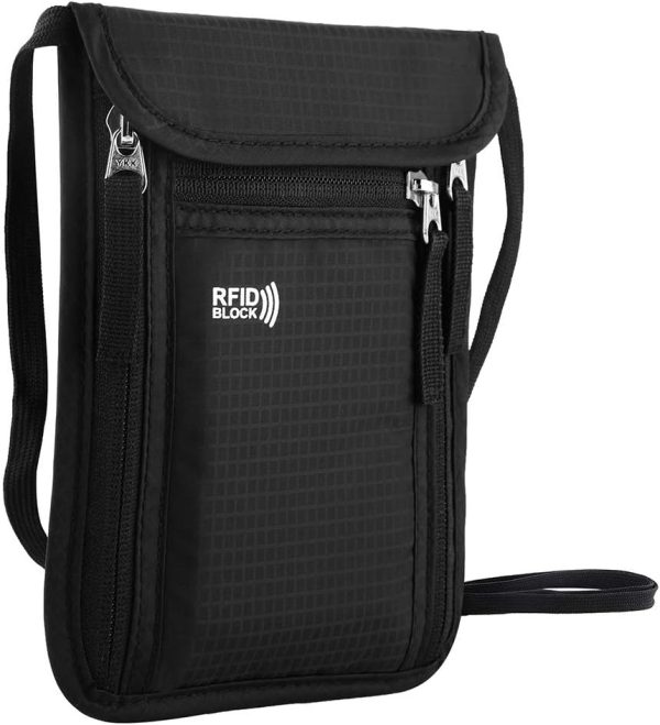 Travel Pouch Neck Wallet Family Passport Holder Organizer Case with RFID Blockin... - Image 2