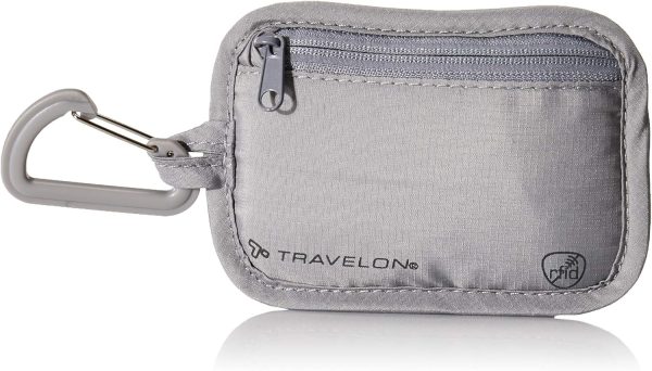 Travelon Travelon Rfid Blocking Clip Stash Pouch Travel Tote, Gray - Image 2