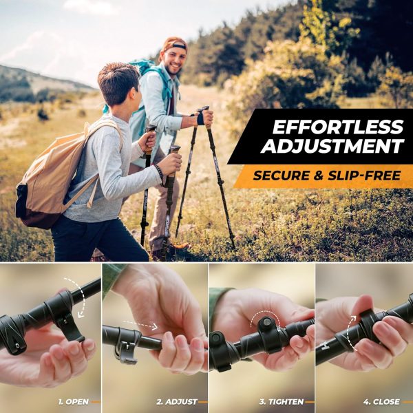 Foxelli Carbon Fiber Trekking Poles – Lightweight Collapsible Hiking Poles with ... - Image 6