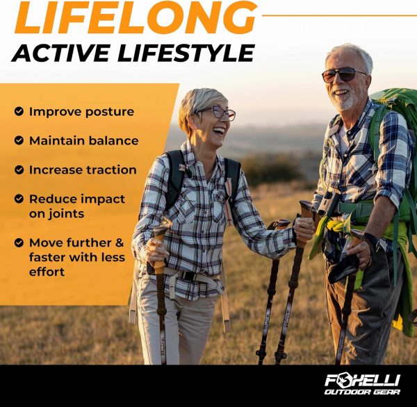 Foxelli Carbon Fiber Trekking Poles – Lightweight Collapsible Hiking Poles with ... - Image 10