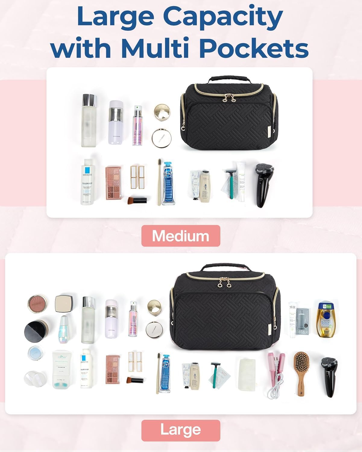 BAGSMART Travel Toiletry Bag for Women, Cosmetic Bag Makeup Bag Organizer with H... 5 BAGSMART Travel Toiletry Bag for Women, Cosmetic Bag Makeup Bag Organizer with H... - Image 5