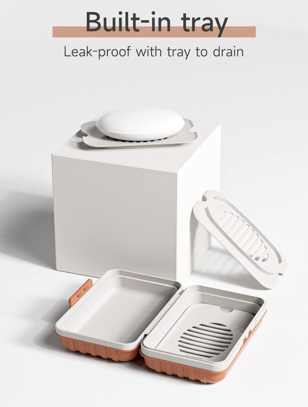 Travel Soap Holder with Lid - Draining Soap Box for Shower -Compact Travel Soap ... - Image 3
