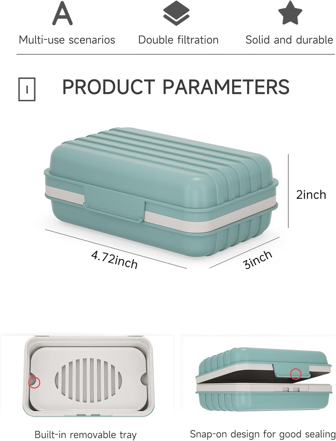 Travel Soap Holder with Lid - Draining Soap Box for Shower -Compact Travel Soap ... 6 Travel Soap Holder with Lid - Draining Soap Box for Shower -Compact Travel Soap ... - Image 6
