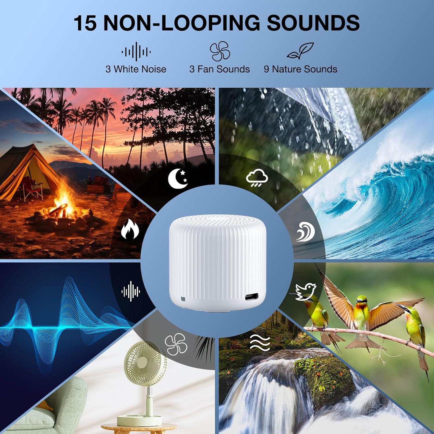 Portable Sound Machine for Baby Adults,LEICEX Travel Sound Machine,15 Non-Loopin... 4 Portable Sound Machine for Baby Adults,LEICEX Travel Sound Machine,15 Non-Loopin... - Image 4
