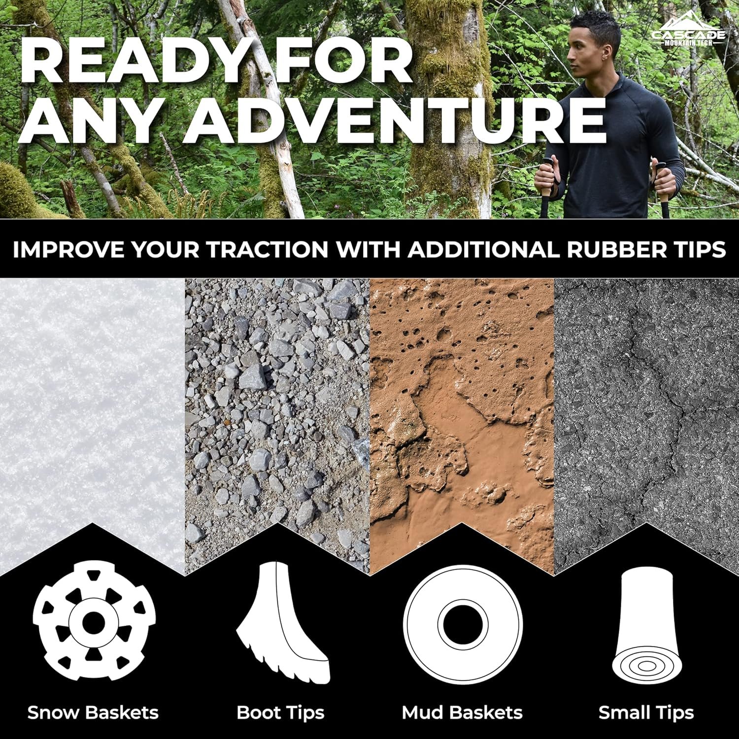 Cascade Mountain Tech Trekking Poles - Carbon Fiber Walking or Hiking Sticks wit... 5 Cascade Mountain Tech Trekking Poles - Carbon Fiber Walking or Hiking Sticks wit... - Image 5