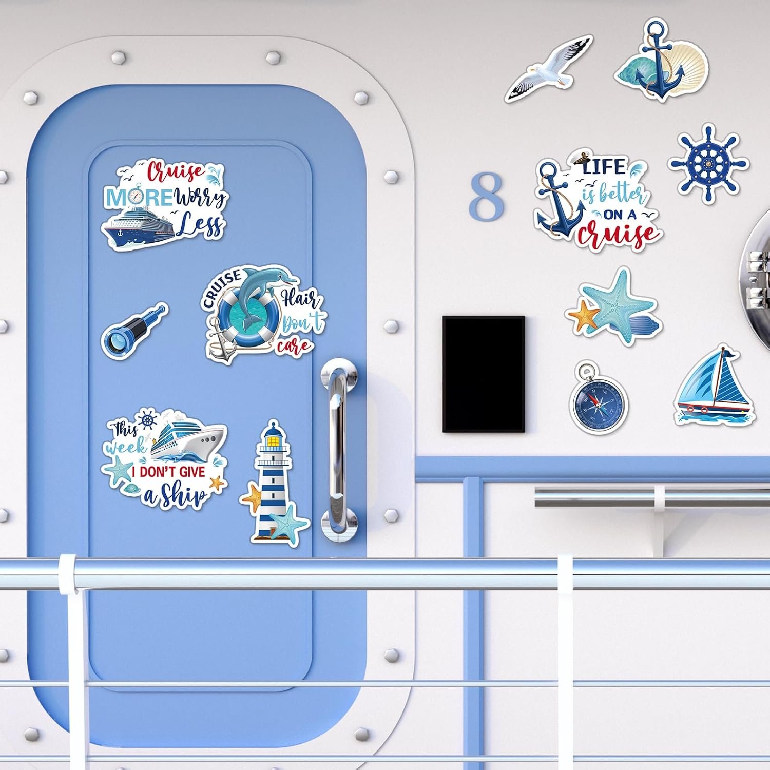 Kanayu 12 Pieces Cruise Door Magnets Decorations, Sea Navigation Ship Car Refrig... 6 Kanayu 12 Pieces Cruise Door Magnets Decorations, Sea Navigation Ship Car Refrig... - Image 6