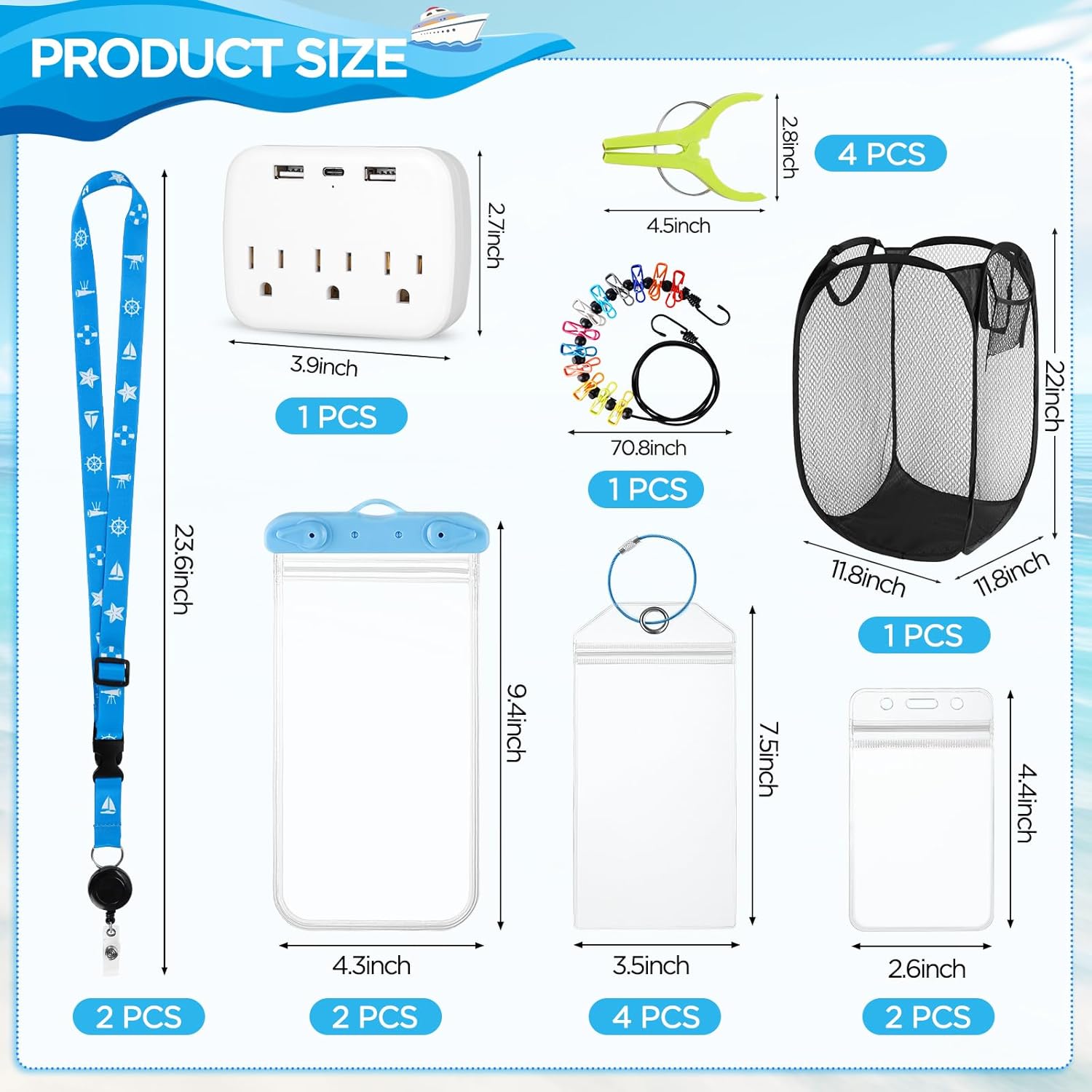 FACULX 15 PCS Cruise Ship Essential Includes Cruise Lanyard, Cruise Luggage Tags... 4 FACULX 15 PCS Cruise Ship Essential Includes Cruise Lanyard, Cruise Luggage Tags... - Image 4