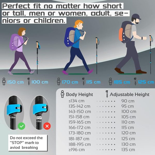 TheFitLife Carbon Fiber Trekking Poles – Collapsible and Telescopic Walking Stic... - Image 5