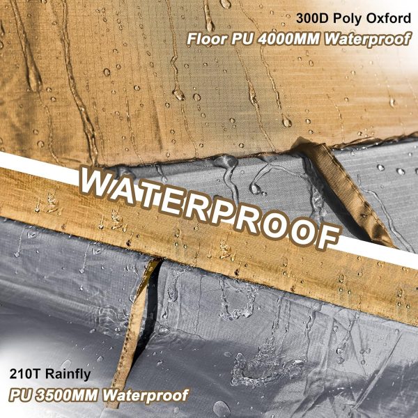2 Person Backpacking Tent, Waterproof 4 Season Tent, Windproof Cold Weather Wint... - Image 5