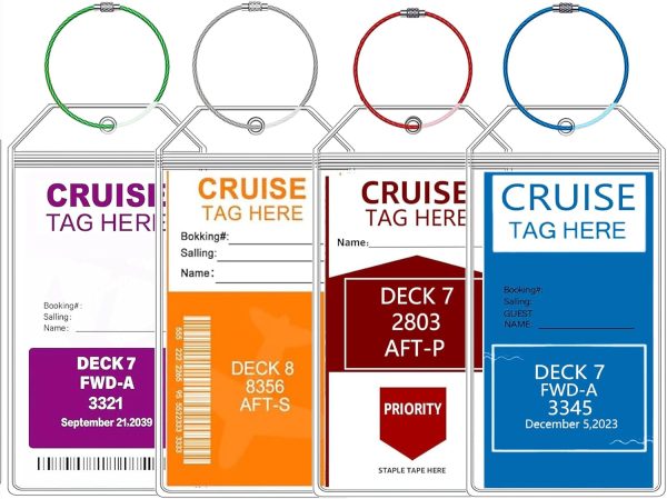 4 Pack Cruise Luggage Tags Holder for Carnival, MSC, Princess, NCL Cruise Ships ... - Image 2