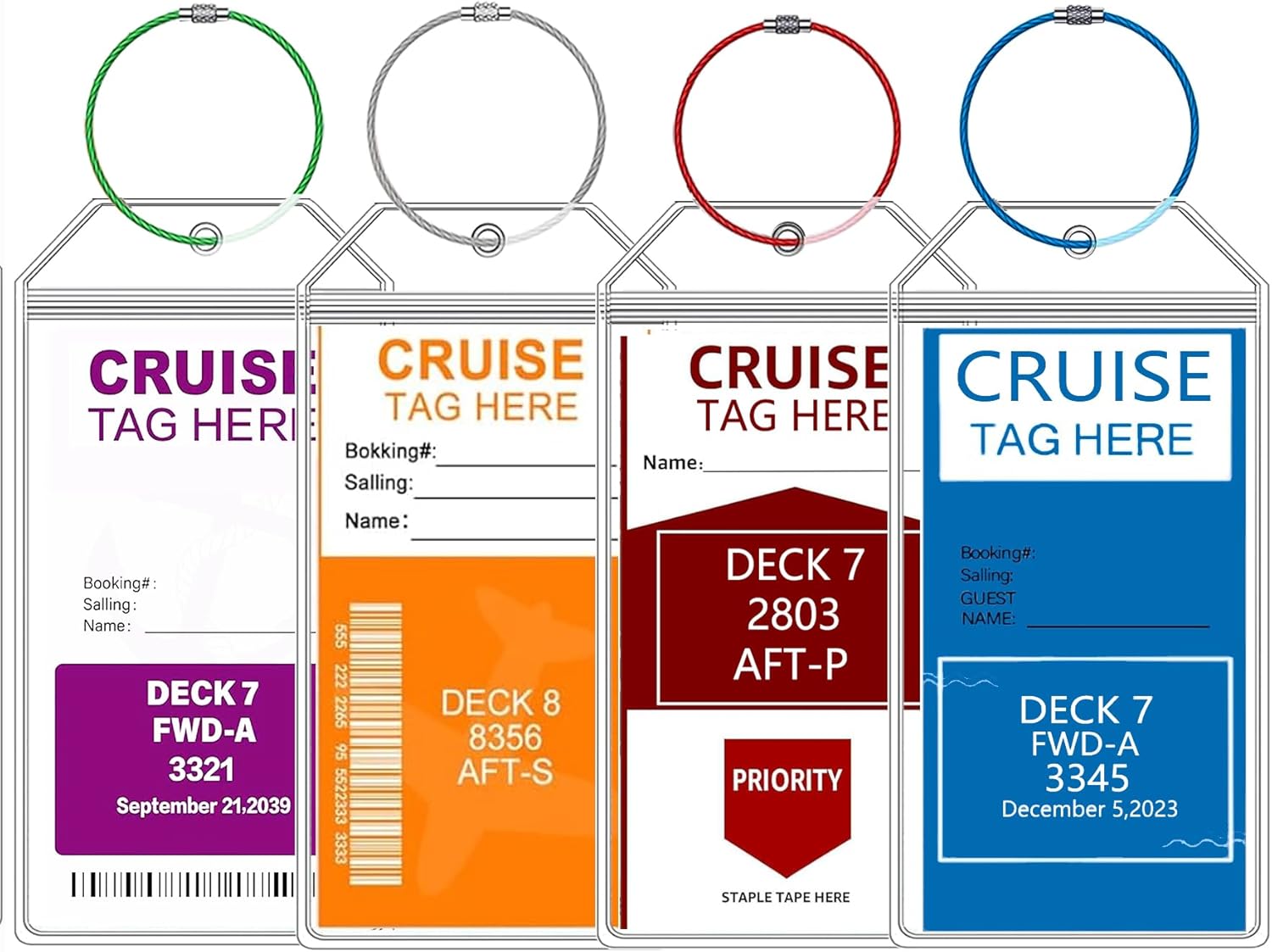 4 Pack Cruise Luggage Tags Holder for Carnival, MSC, Princess, NCL Cruise Ships ... 2 4 Pack Cruise Luggage Tags Holder for Carnival, MSC, Princess, NCL Cruise Ships ... - Image 2