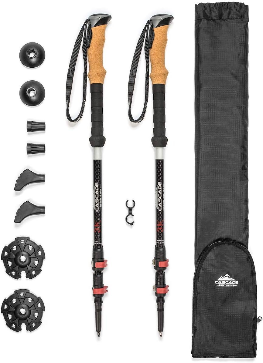 Cascade Mountain Tech Trekking Poles - Carbon Fiber Walking or Hiking Sticks wit... 2 Cascade Mountain Tech Trekking Poles - Carbon Fiber Walking or Hiking Sticks wit... - Image 2