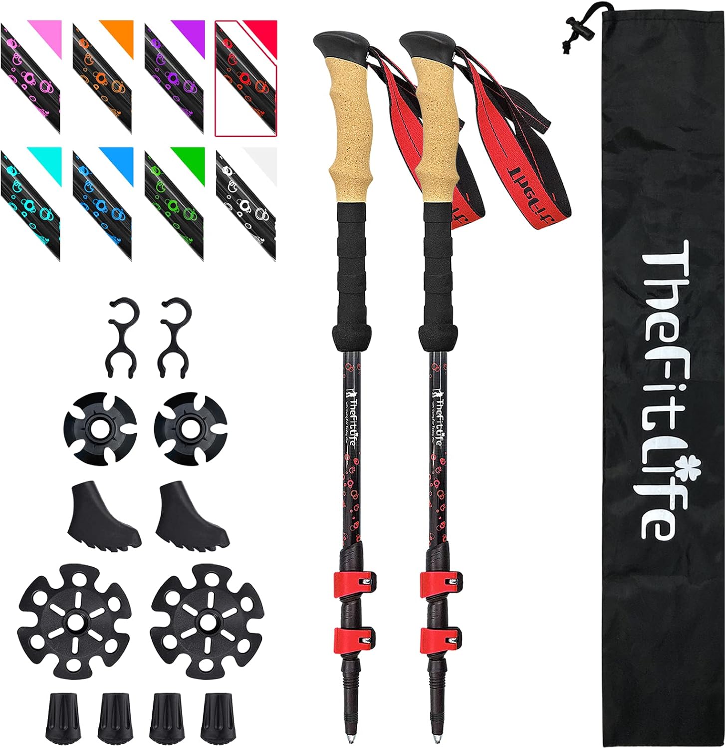 TheFitLife Carbon Fiber Trekking Poles – Collapsible and Telescopic Walking Stic... 2 TheFitLife Carbon Fiber Trekking Poles – Collapsible and Telescopic Walking Stic... - Image 2