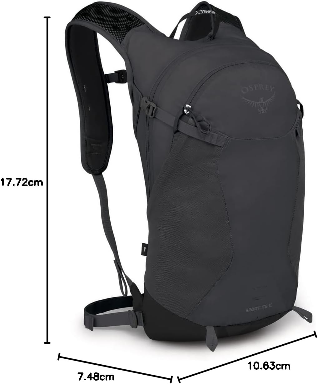 Osprey Sportlite 15L Unisex Hiking Backpack, Dark Charcoal Grey 5 Osprey Sportlite 15L Unisex Hiking Backpack, Dark Charcoal Grey - Image 5