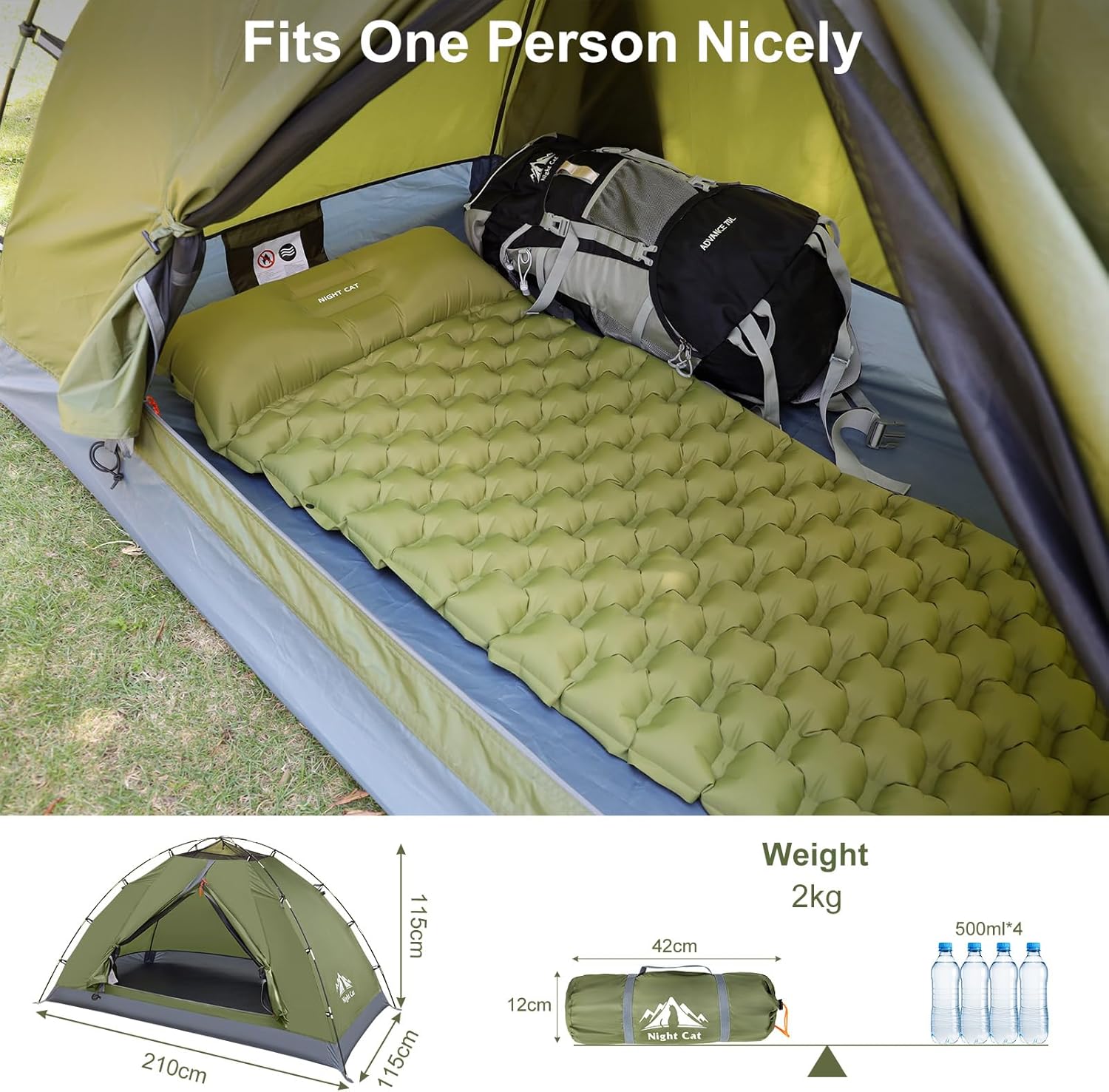 Night Cat Upgraded Backpacking Tents 1 2 Persons Easy Clip Setup Camping Tent Ad... 4 Night Cat Upgraded Backpacking Tents 1 2 Persons Easy Clip Setup Camping Tent Ad... - Image 4