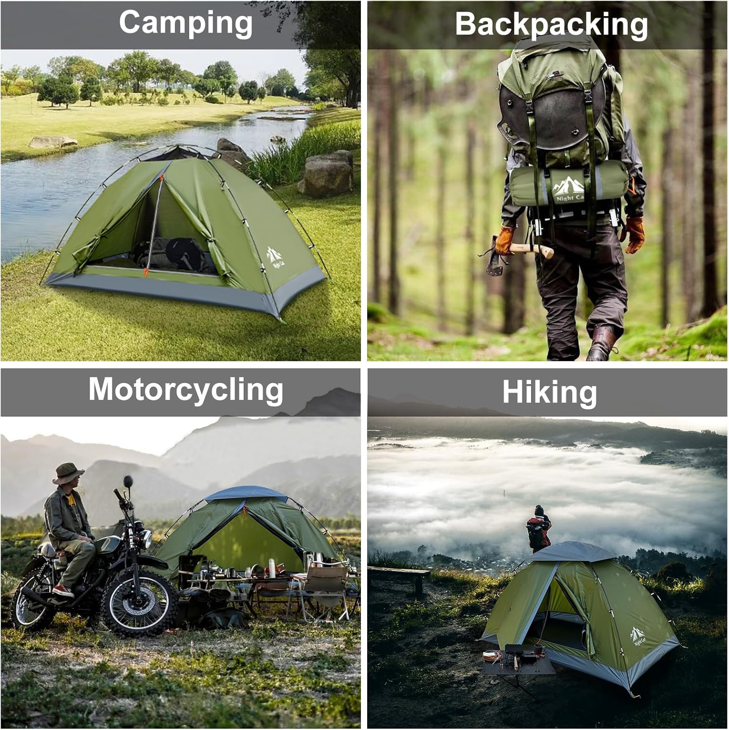 Night Cat Upgraded Backpacking Tents 1 2 Persons Easy Clip Setup Camping Tent Ad... 6 Night Cat Upgraded Backpacking Tents 1 2 Persons Easy Clip Setup Camping Tent Ad... - Image 6