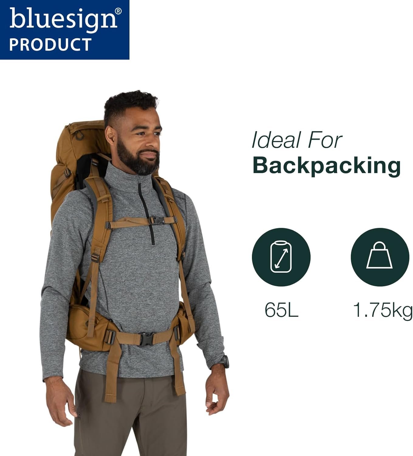 Osprey Rook 65L Men's Backpacking Backpack, Dark Charcoal/Silver Lining, Extende... 4 Osprey Rook 65L Men's Backpacking Backpack, Dark Charcoal/Silver Lining, Extende... - Image 4