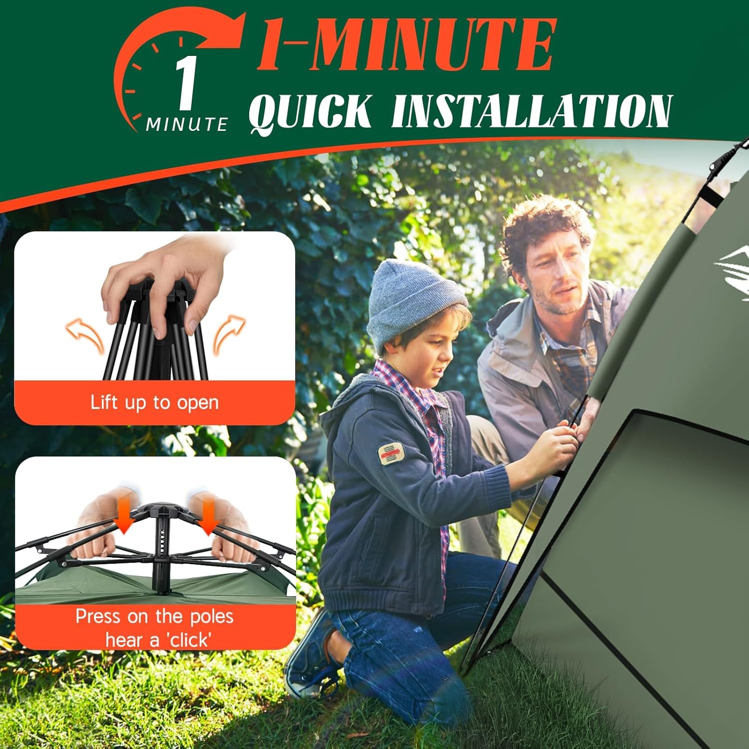 Pop Up Tents for Camping,2-3 Person Tent Easy Setup,Waterproof & Windproof Campi... 3 Pop Up Tents for Camping,2-3 Person Tent Easy Setup,Waterproof & Windproof Campi... - Image 3
