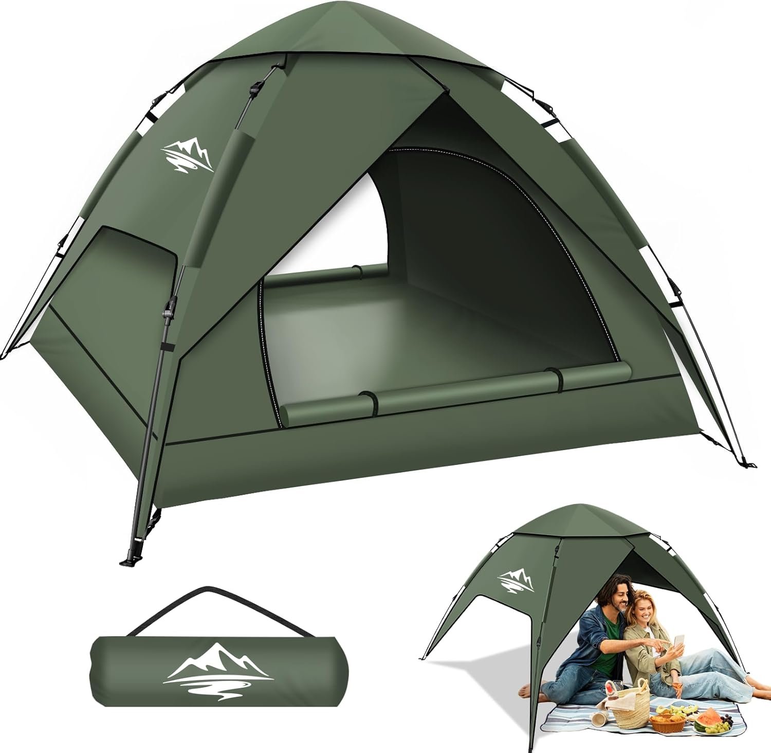 Pop Up Tents for Camping,2-3 Person Tent Easy Setup,Waterproof & Windproof Campi... 2 Pop Up Tents for Camping,2-3 Person Tent Easy Setup,Waterproof & Windproof Campi... - Image 2