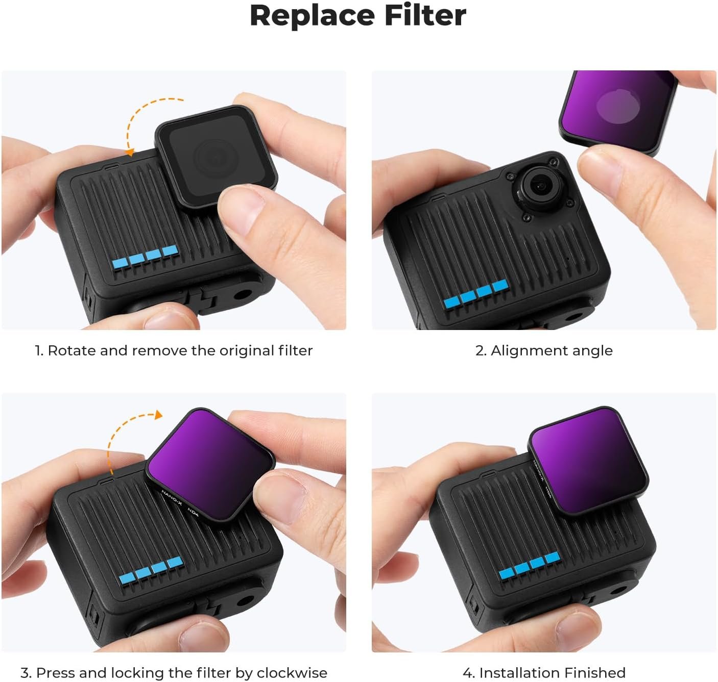 K&F Concept ND PL Filter Set for GoPro Hero 4K Camera, 4 Pack PL ND4 ND8 ND16 Ne... 7 K&F Concept ND PL Filter Set for GoPro Hero 4K Camera, 4 Pack PL ND4 ND8 ND16 Ne... - Image 7