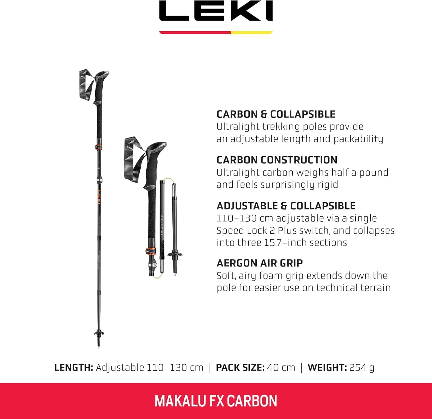 LEKI Makalu FX Carbon Trekking Poles - Foldable Collapsible Lightweight Walking ... 3 LEKI Makalu FX Carbon Trekking Poles - Foldable Collapsible Lightweight Walking ... - Image 3