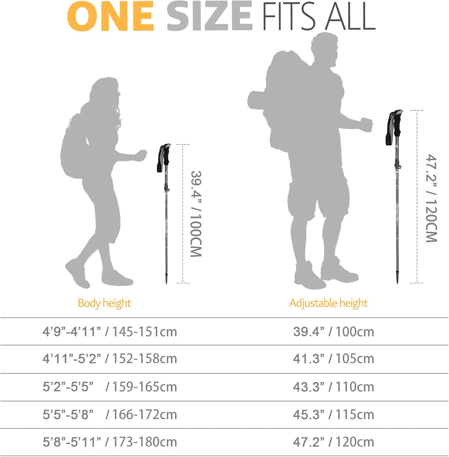 Covacure Hiking Poles Collapsible Trekking Poles - Aluminum Alloy 7075 Walking S... 6 Covacure Hiking Poles Collapsible Trekking Poles - Aluminum Alloy 7075 Walking S... - Image 6