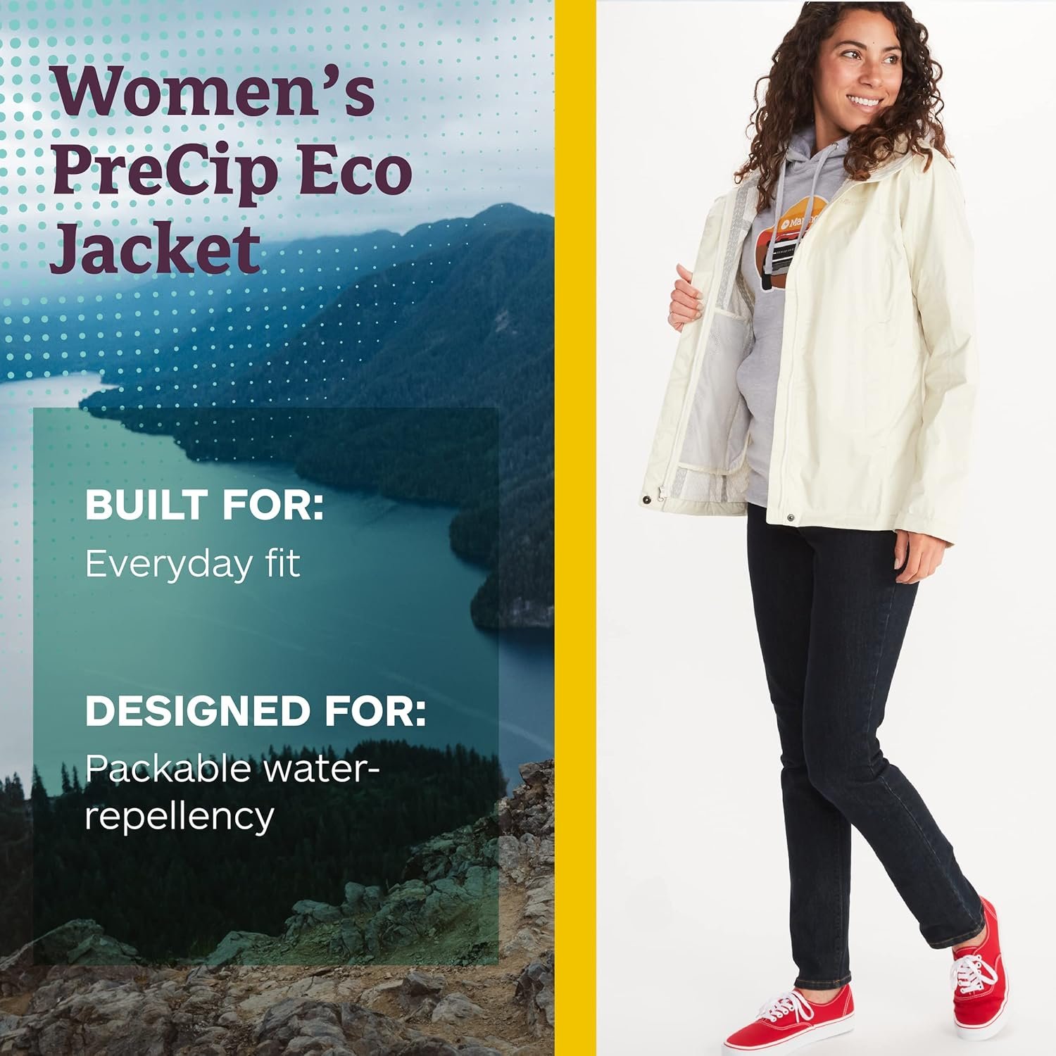 Marmot Women's PreCip Eco Waterproof Rain Jacket. 5 Marmot Women's PreCip Eco Waterproof Rain Jacket. - Image 5