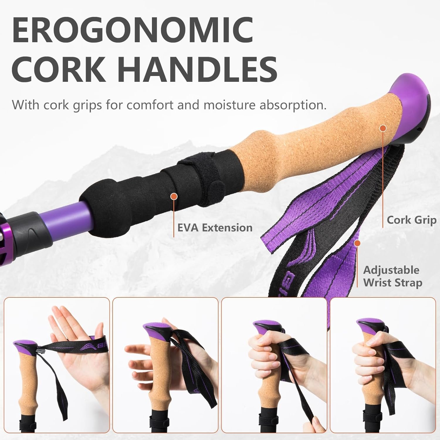 BISINNA Carbon Fiber Trekking Poles Collapsible Hiking Poles Lightweight Walking... 4 BISINNA Carbon Fiber Trekking Poles Collapsible Hiking Poles Lightweight Walking... - Image 4