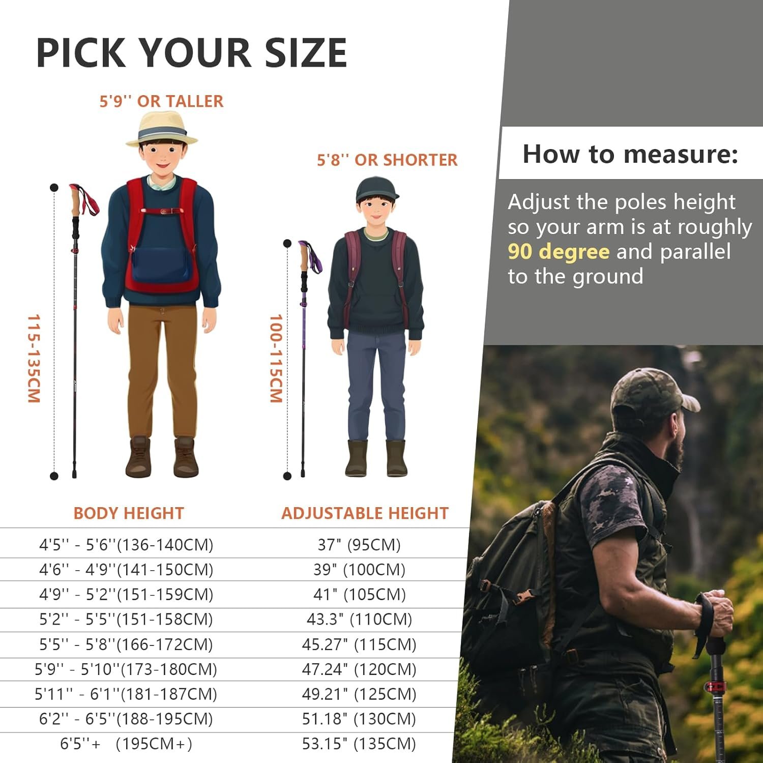BISINNA Carbon Fiber Trekking Poles Collapsible Hiking Poles Lightweight Walking... 6 BISINNA Carbon Fiber Trekking Poles Collapsible Hiking Poles Lightweight Walking... - Image 6