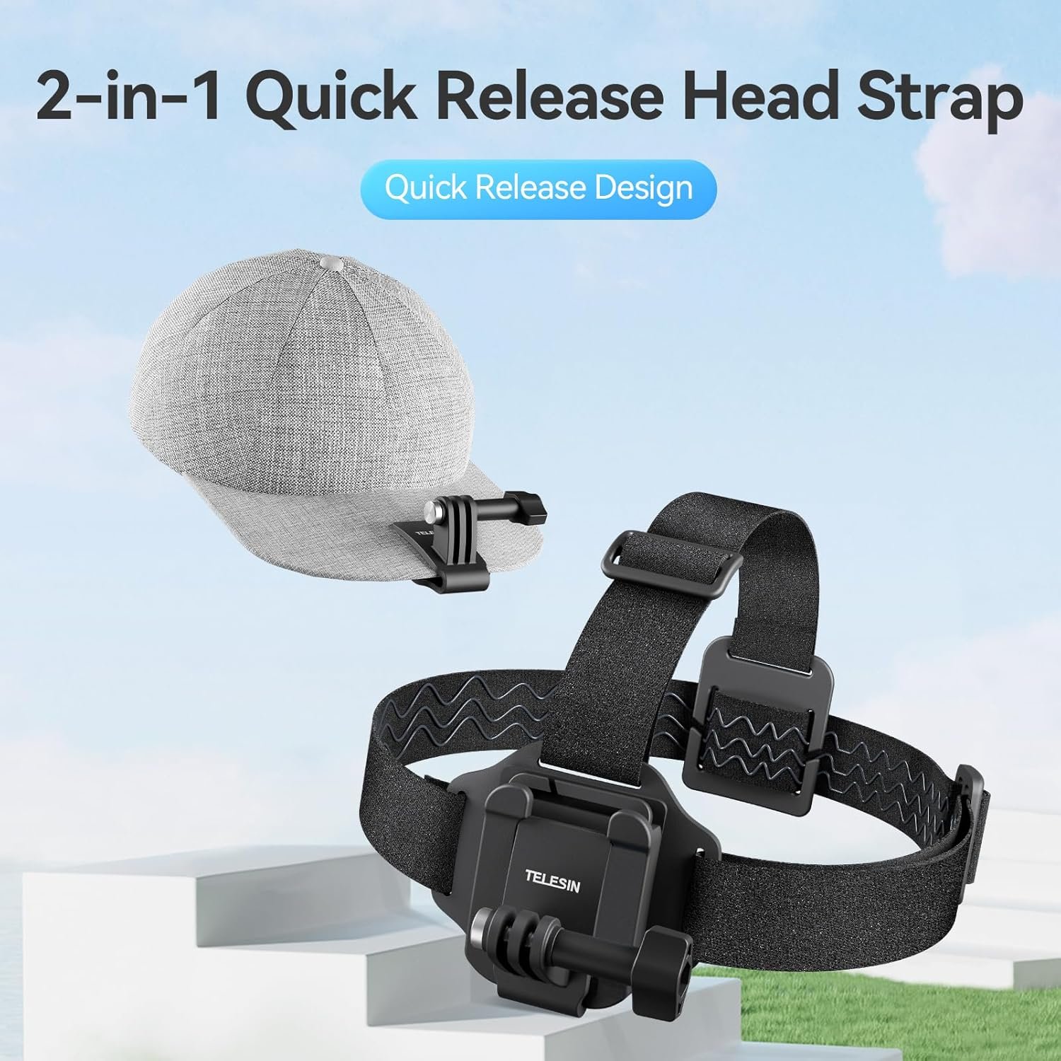 TELESIN Head Strap Mount with Cap Clip, Quick Release Head Belt Mount Compatible... 3 TELESIN Head Strap Mount with Cap Clip, Quick Release Head Belt Mount Compatible... - Image 3