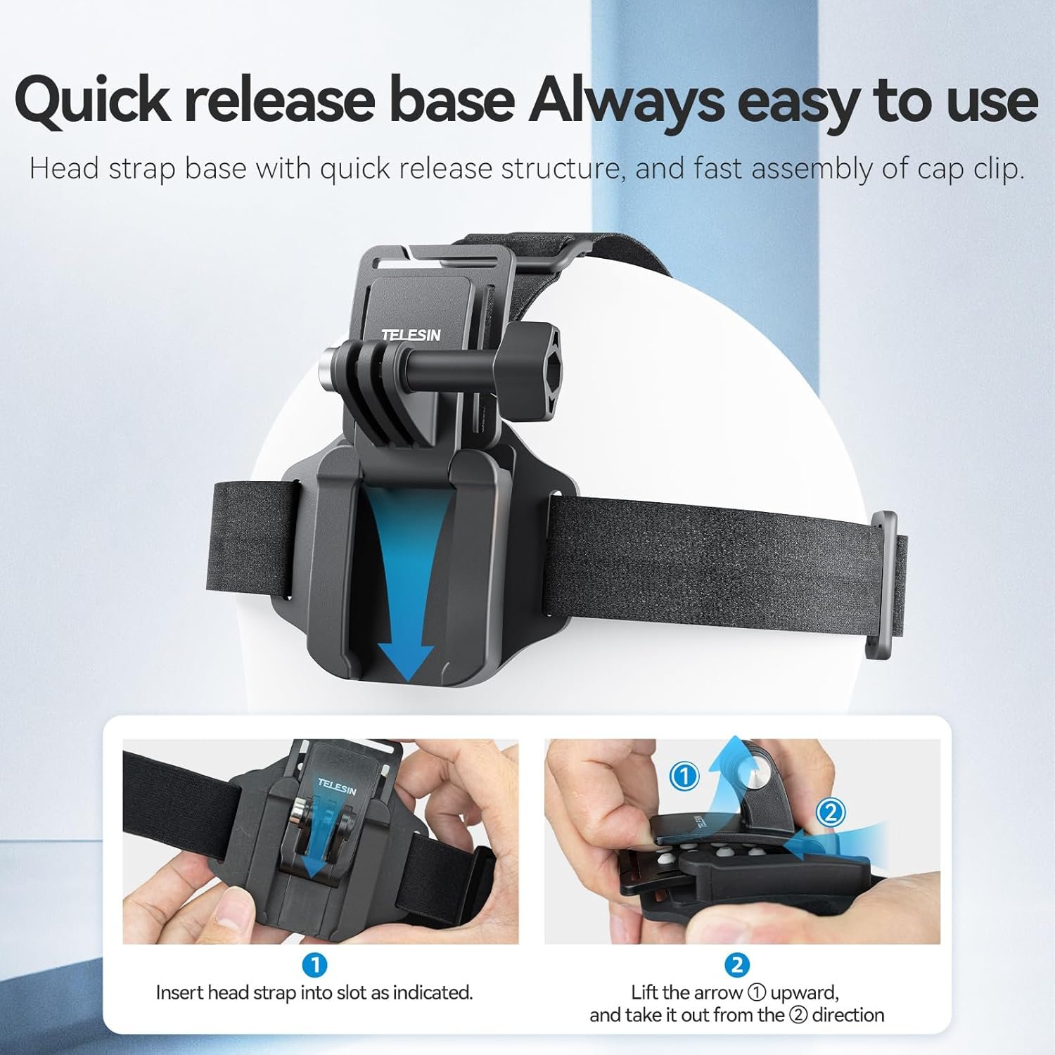 TELESIN Head Strap Mount with Cap Clip, Quick Release Head Belt Mount Compatible... 4 TELESIN Head Strap Mount with Cap Clip, Quick Release Head Belt Mount Compatible... - Image 4